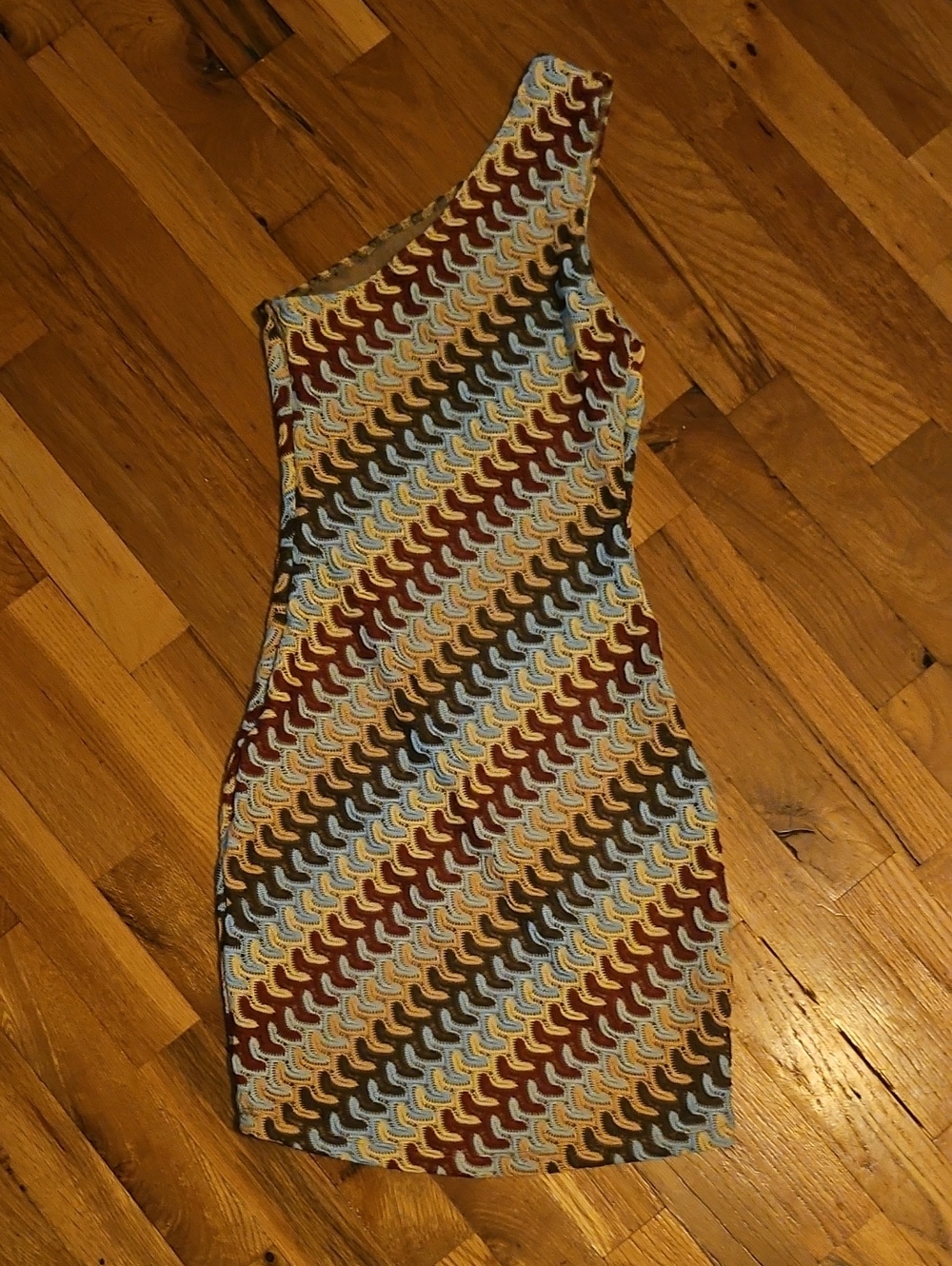 White Fix Multicolor Crochet Bodycon Dress
